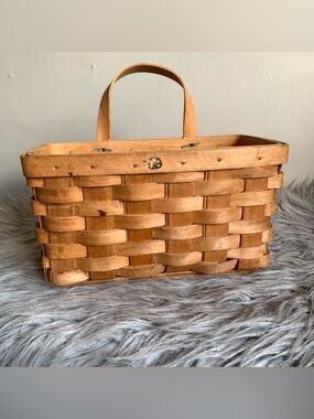Vintage woven mail handmade basket